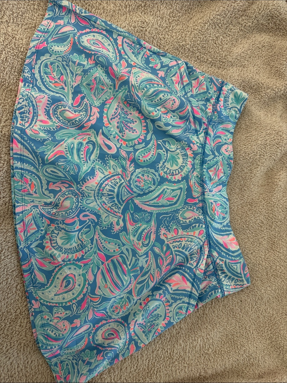 Lilly Pulitzer Teal and Pink Paisley Circle Skirt